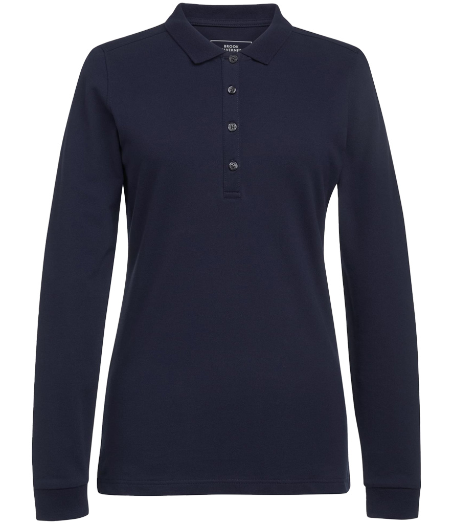 Brook Taverner Ladies Anna Long Sleeve Polo Shirt navy Code